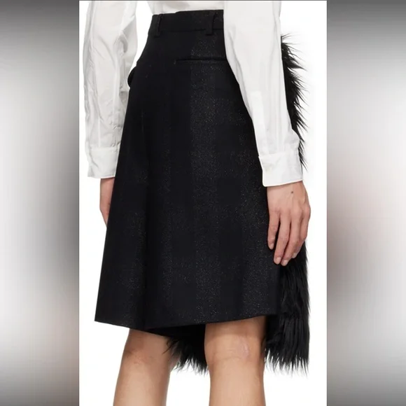Comme des Garçons Homme Plus Black AW23 Faux-Fur & Tweed Shorts Designer - Picture 13 of 13